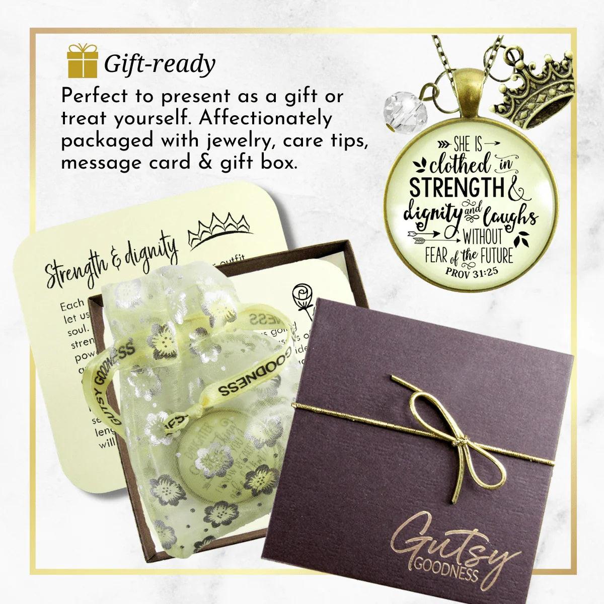 She Is Clothed In Strength & Dignity Necklace - Amela&