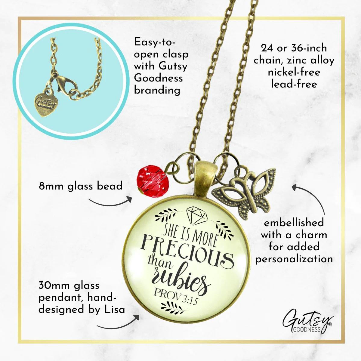 She Is More Precious Than Rubies Necklace - Amela&