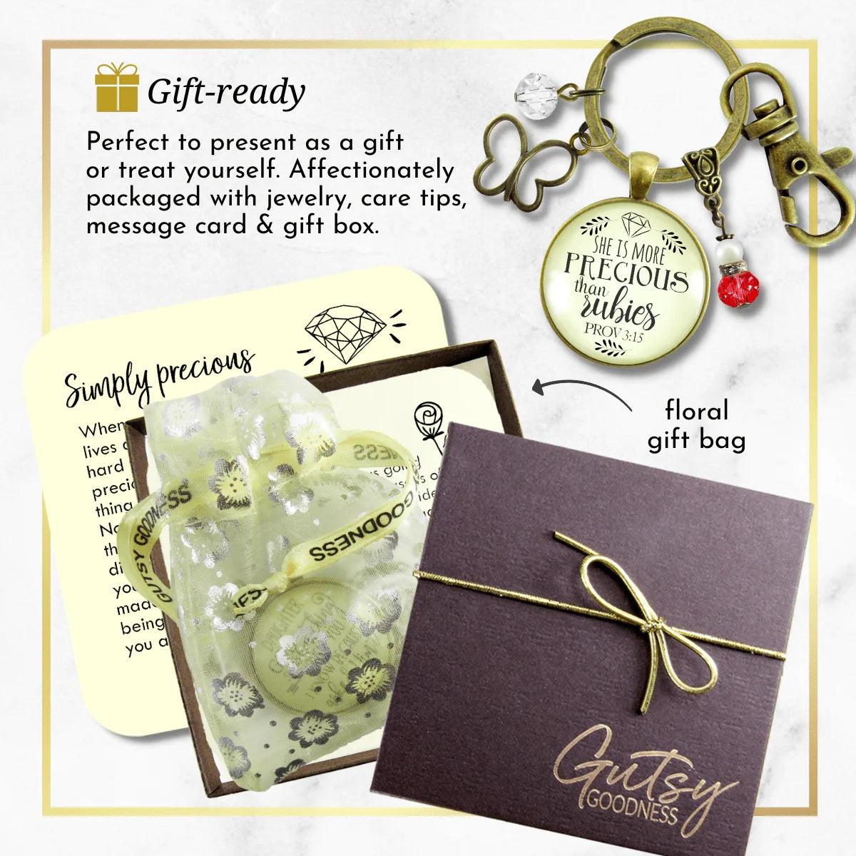 She Is More Precious Than Rubies Keychain - Amela&