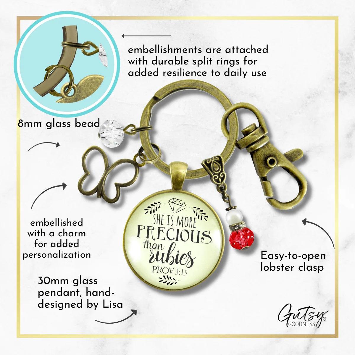 She Is More Precious Than Rubies Keychain - Amela&