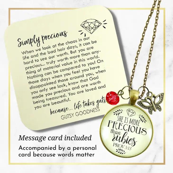 She Is More Precious Than Rubies Necklace - Amela&