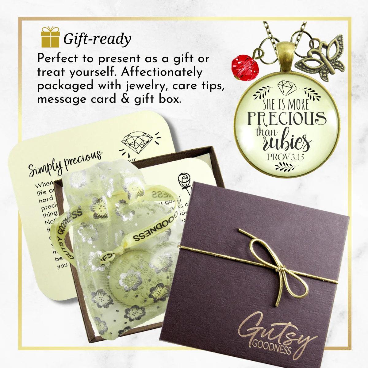 She Is More Precious Than Rubies Necklace - Amela&