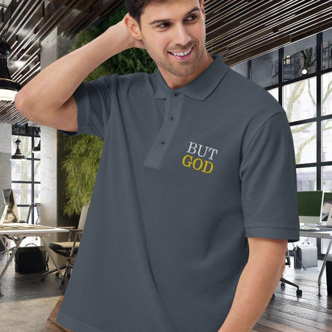 But God Men's Embroidered Polo Shirt - Amela's Chamber