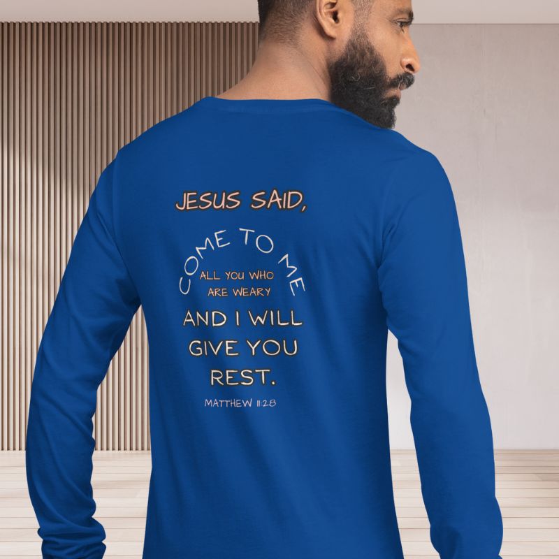 Come To Me With Cross Symbol 2-Sided Long Sleeve T-Shirt