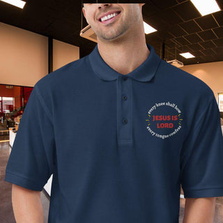 Jesus Is Lord Men's Embroidered Polo Shirt