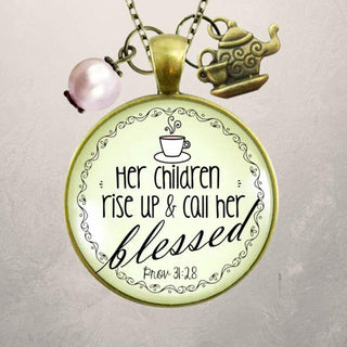 Proverbs 31 Blessed Mom Necklace