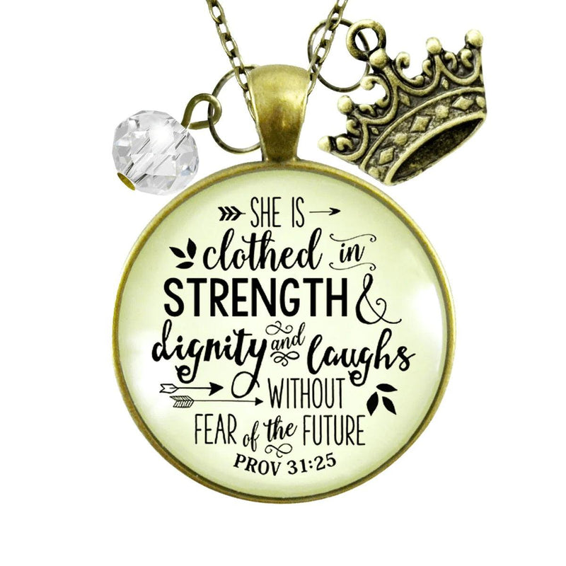 She Is Clothed In Strength & Dignity Necklace - Amela's Chamber