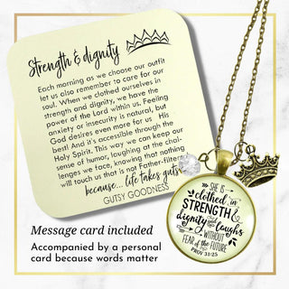 She Is Clothed In Strength & Dignity Necklace - Amela's Chamber