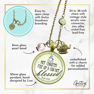 Proverbs 31 Blessed Mom Necklace