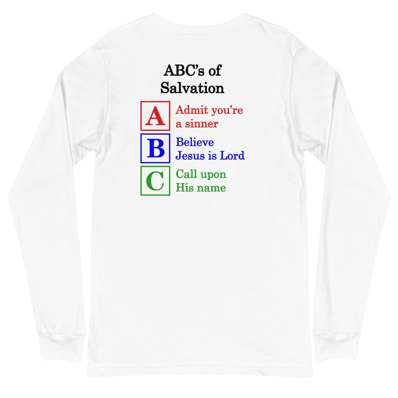 But God with ABC's of Salvation 2-Sided Long Sleeve T-Shirt (Lighter Colors)