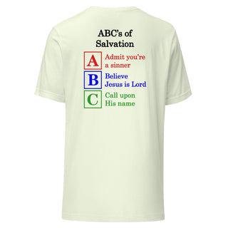 But God with ABC's of Salvation 2-Sided T-Shirt (Lighter Colors) - Amela's Chamber