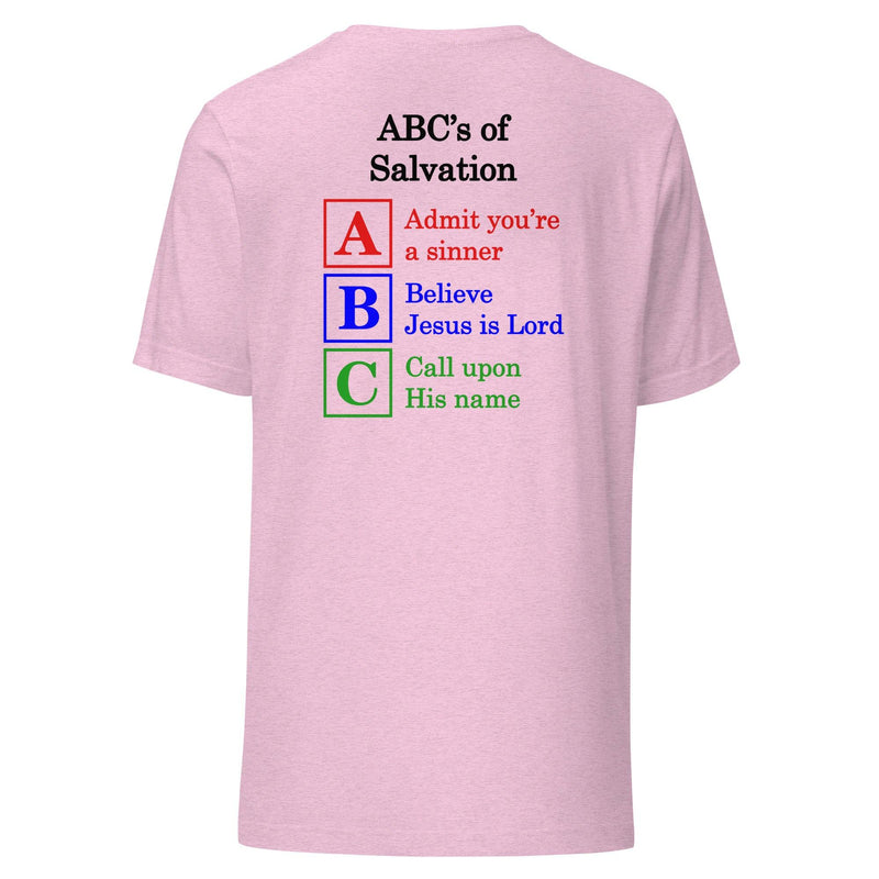 But God with ABC's of Salvation 2-Sided T-Shirt (Lighter Colors) - Amela's Chamber