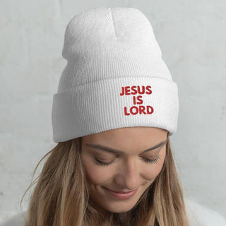 Jesus is Lord Cuffed Christian Beanies - Amela's Chamber