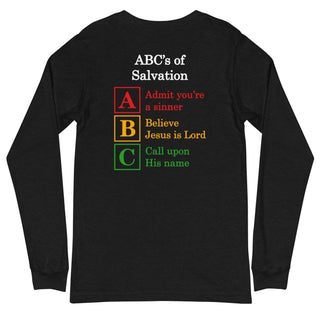 But God with ABC's of Salvation 2-Sided Long Sleeve T-Shirt - Amela's Chamber