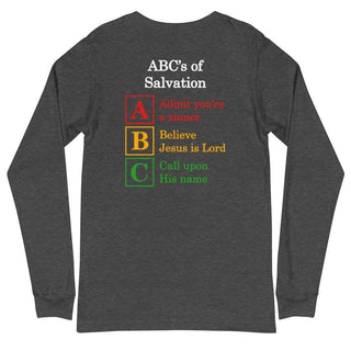 But God with ABC's of Salvation 2-Sided Long Sleeve T-Shirt - Amela's Chamber