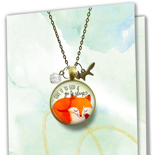 Fox Necklace Keychain Give It To God Go To Sleep Animal