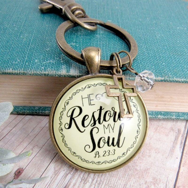 He Restores My Soul Keychain - Amela's Chamber