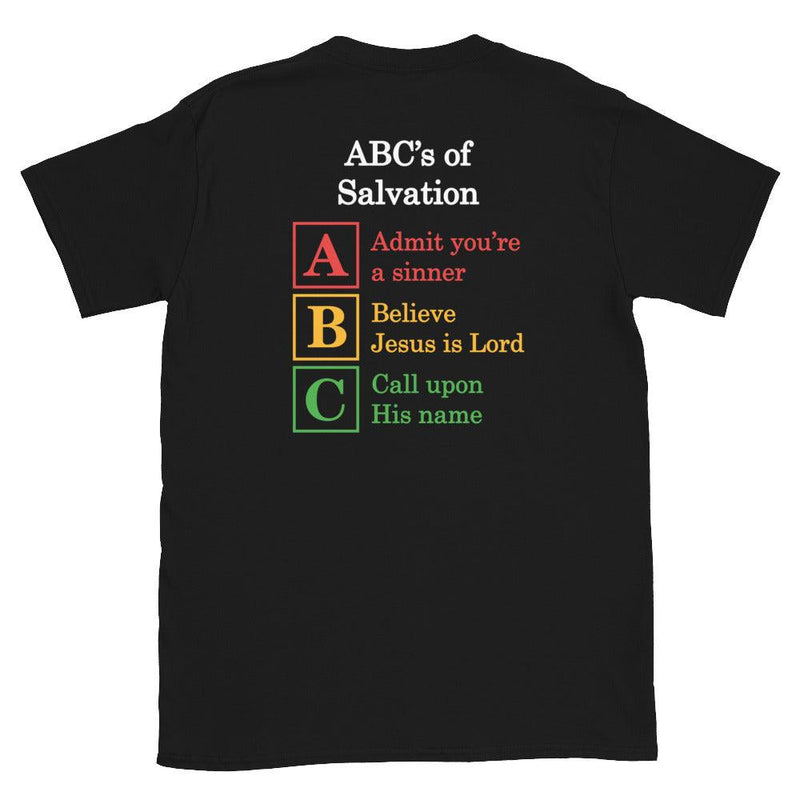 Insane World with ABC's of Salvation 2-Sided T-Shirt - Amela's Chamber